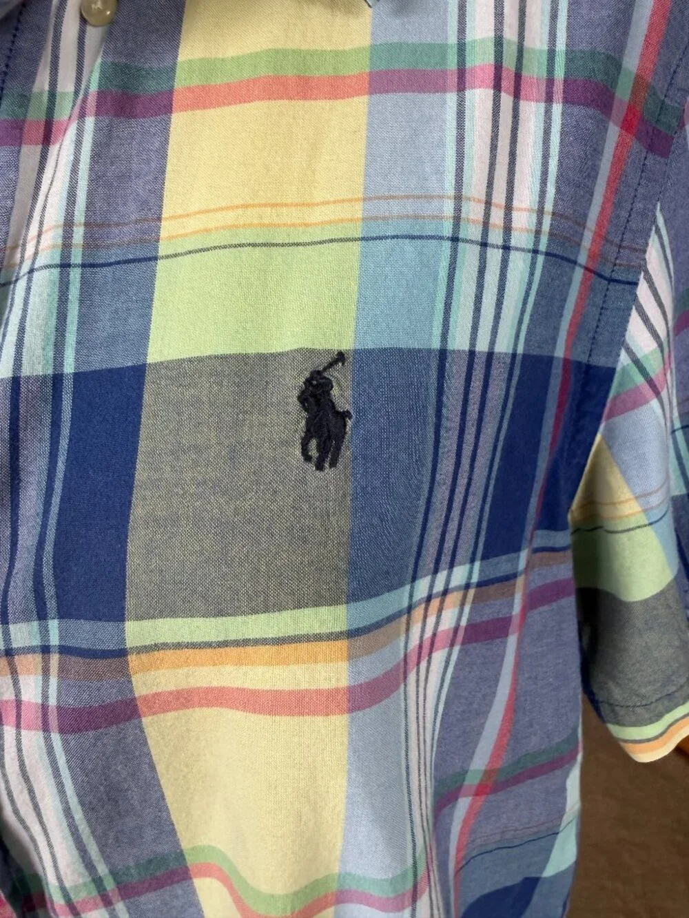 Ralph Lauren boys XL 18-20 plaid short sleeve collared button down shirt